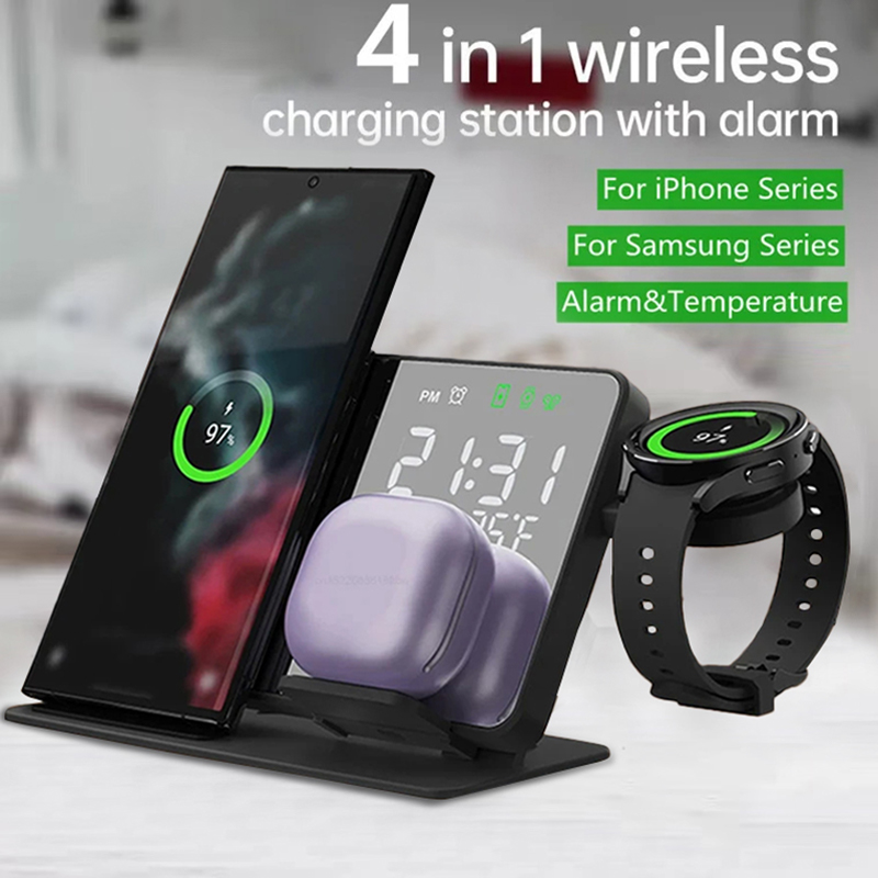 Home Security Wireless - Carregador sem fio despertador suporte rápido