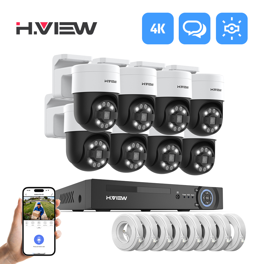 Home Security Tech - H. view Kit 8 câmeras Segurança