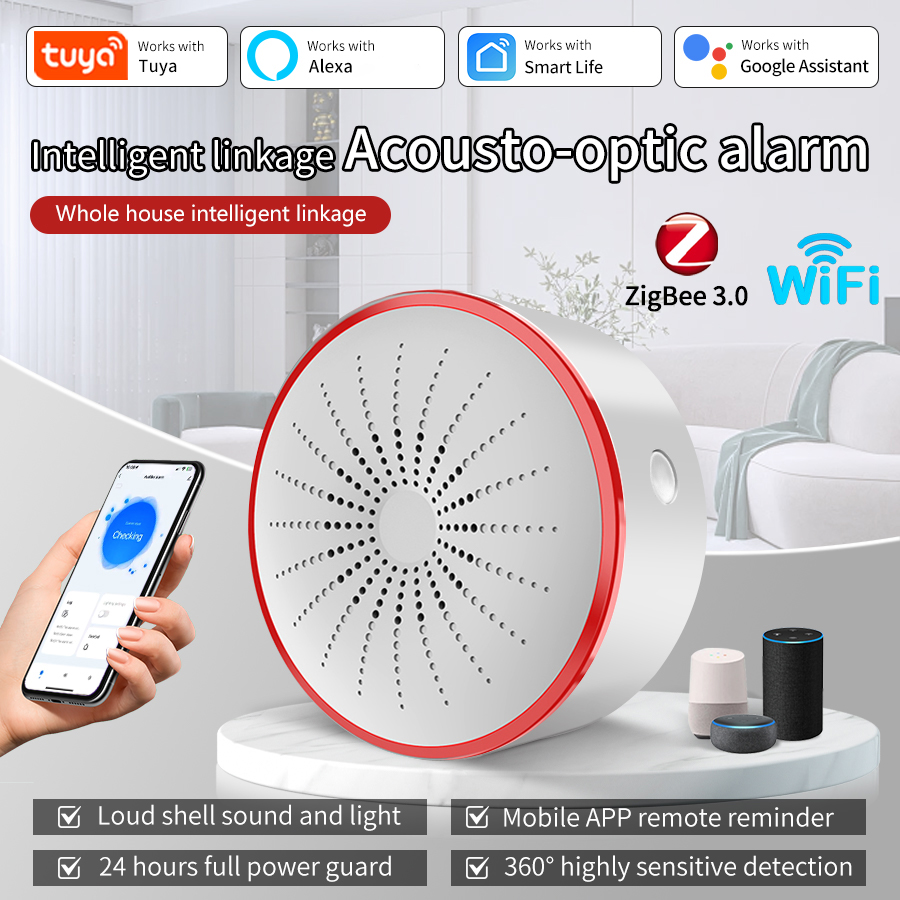 Home Security Lights - Sirene de Alarme Inteligente Tuya WiFi