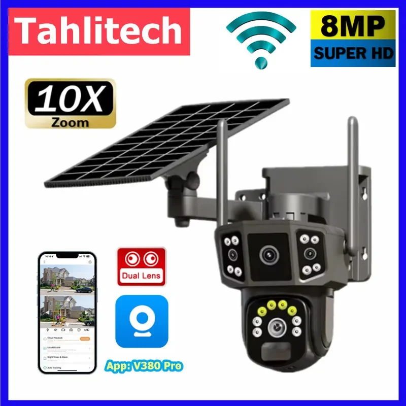 Ip Camera Outdoor 4K - Câmera Solar WIFI 4G SIM V380,