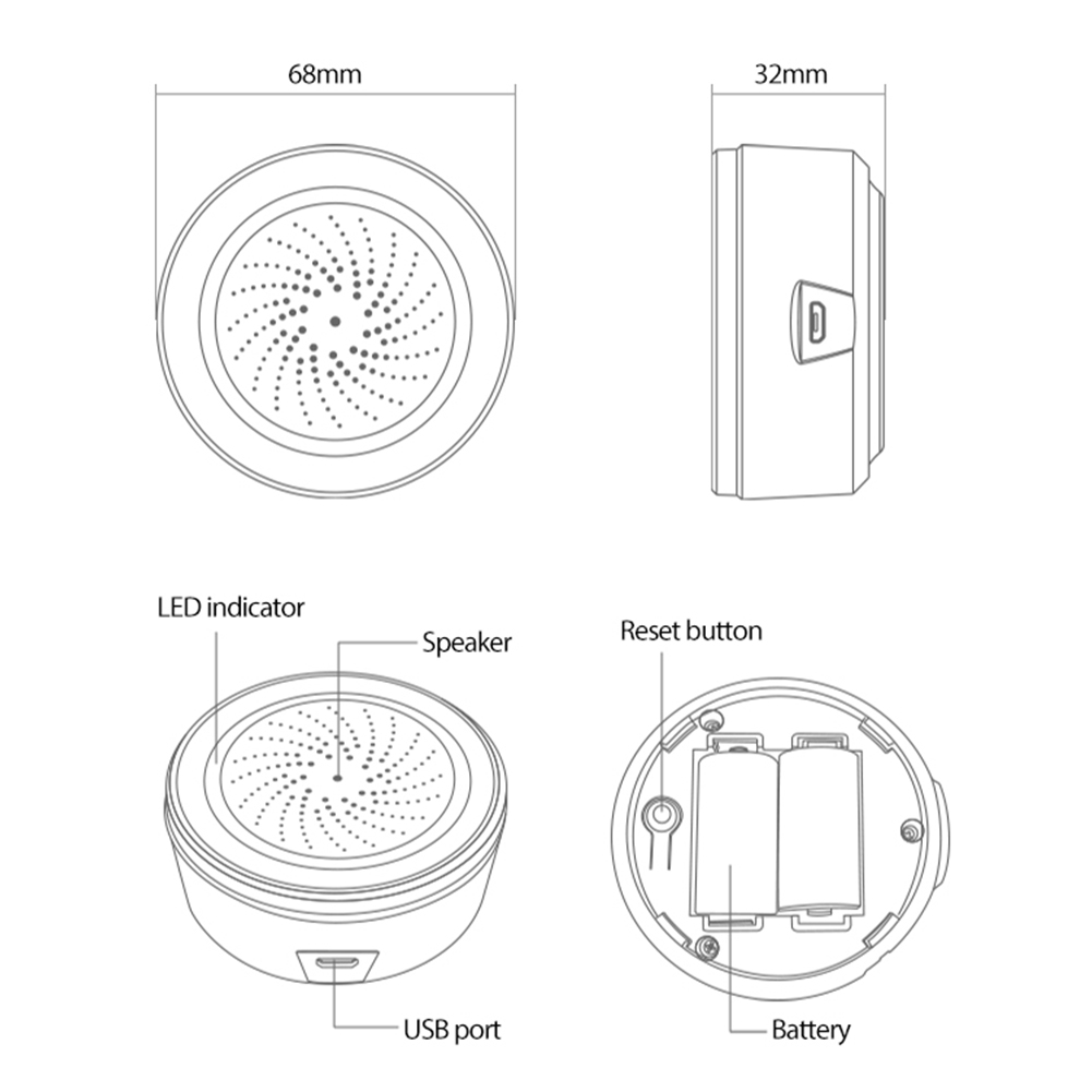 Home Security Lights - Sensor de Som e Luz Tuya