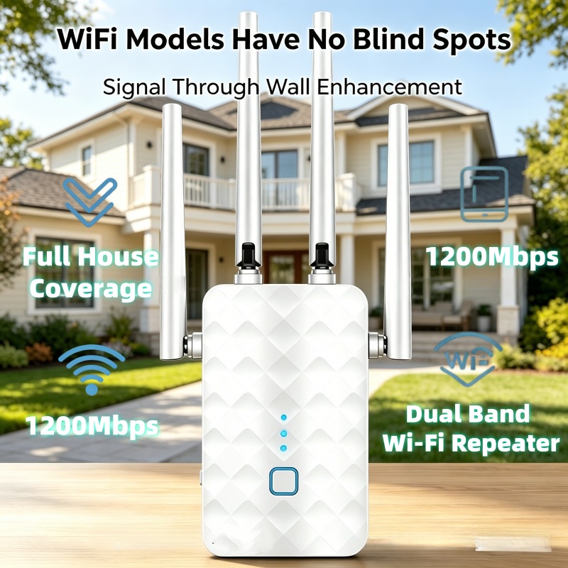 Home Security Wireless - Repetidor WiFi 1200Mbps Sem Fio 2.4G/5GHz