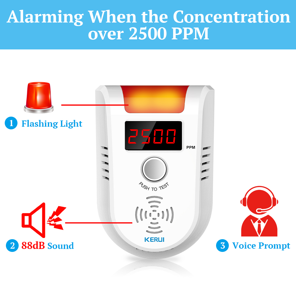 Kerui gd13 detector de gás lpg - Home Security Gadgets avaliação e preço