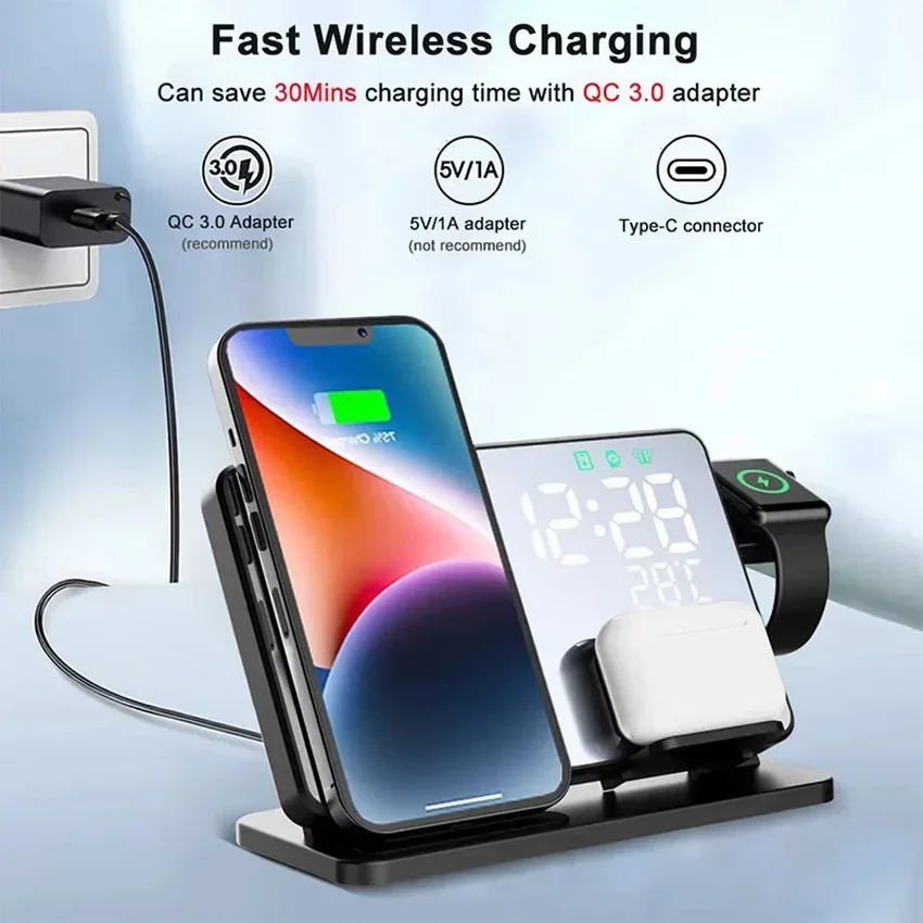 Carregador sem fio despertador - Home Security Wireless avaliação e preço