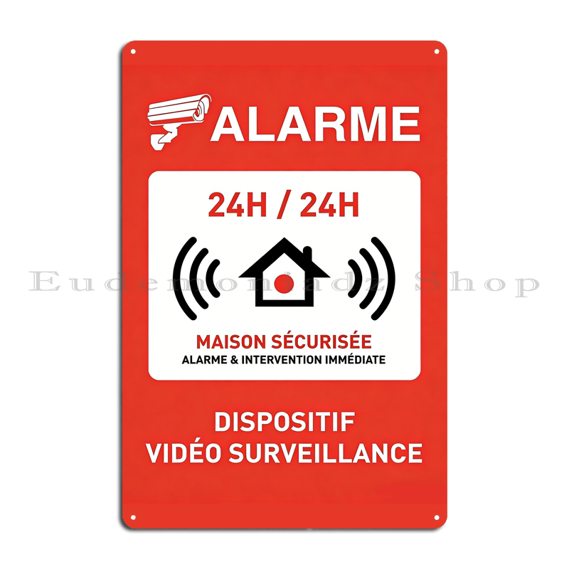 Placa de Metal Retrô com Siste - Home Security Tools avaliação e preço