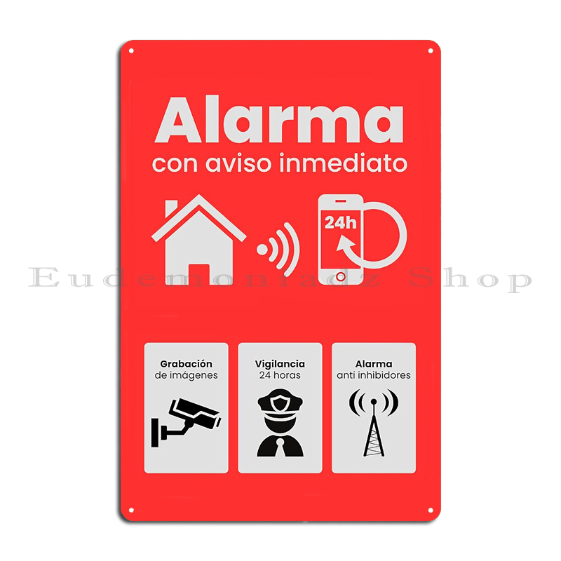 Placa de Metal Retrô com Siste - Home Security Tools avaliação e preço