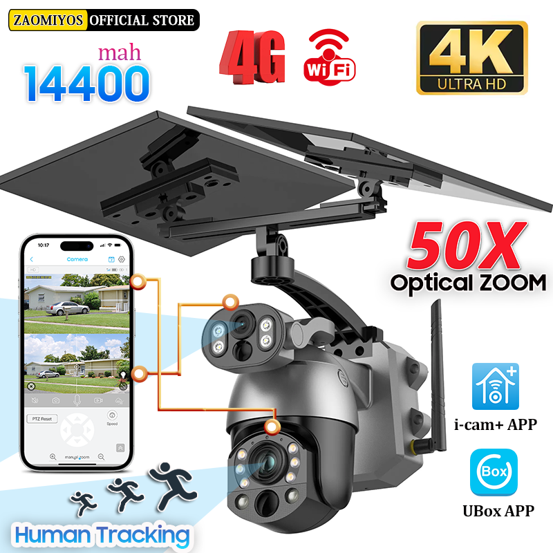 4K 50X ZOOM 10MP Câmera Solar  - Ip Camera Outdoor 4K avaliação e preço