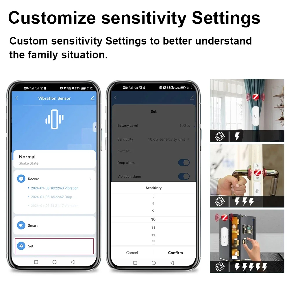 Inteligente zigbee sensor de v - Home Security Tools avaliação e preço