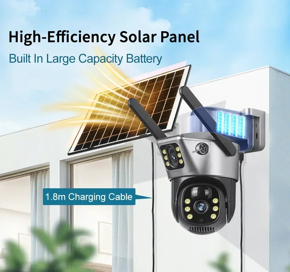 Tahlitech câmera solar 4g sim  - Ip Camera Outdoor 4K avaliação e preço