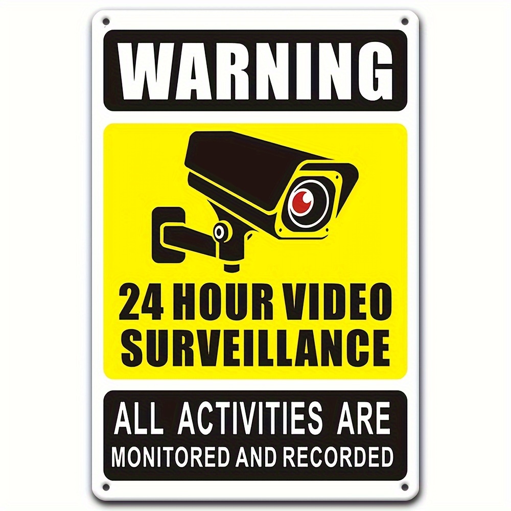Sinal de aviso de vigilância p - Home Security Tech avaliação e preço